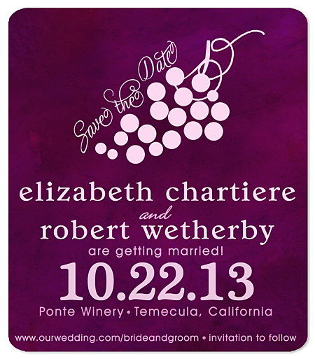 "Grape Frolic" Wine Country Save the Date Magnet